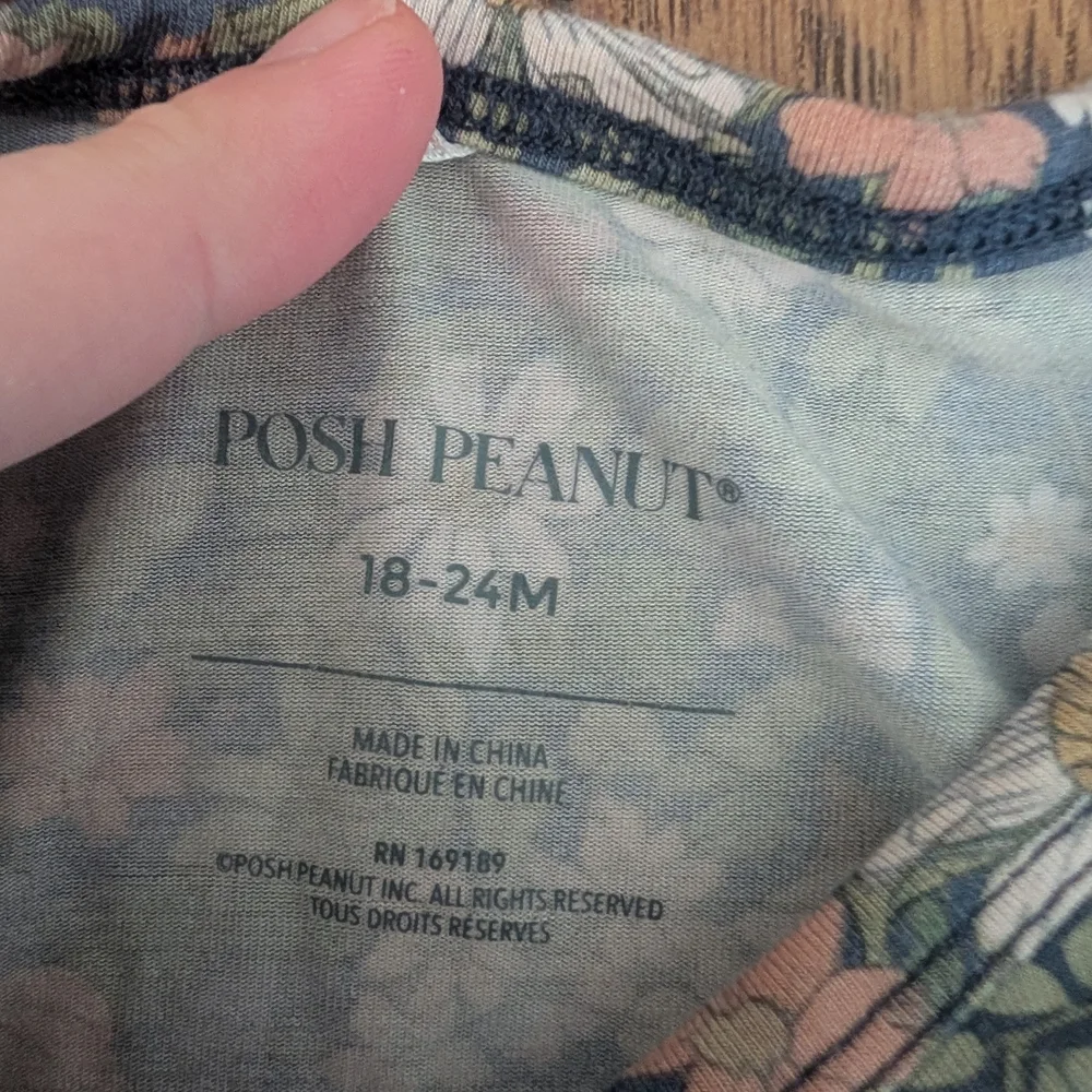 $ 💥3/$24 Posh Peanut‎ Jayla Floral Long Sleeve Ruffle Bodysuit